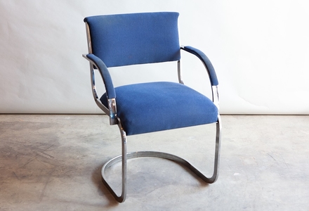 main photo of Vintage Blue & Chrome Office Chair