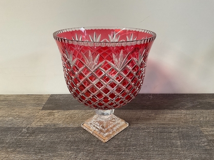 main photo of Cranberry Cut Crystal Bowls
