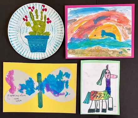 main photo of 4 pieces of kids art