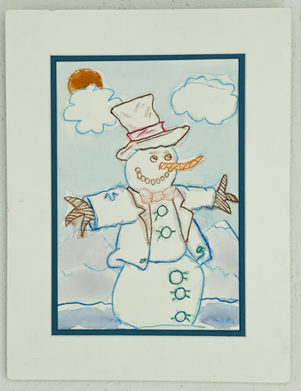 main photo of Snowman Watercolor Matted 26
