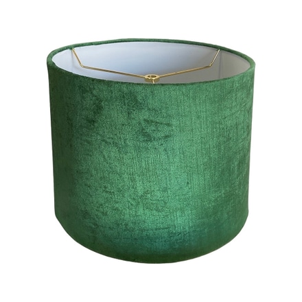 main photo of Lamp Shade; Green velvet, tapered drum,