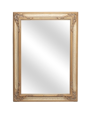 main photo of Contemporary Gold & Cream Crackle Paint Mirror