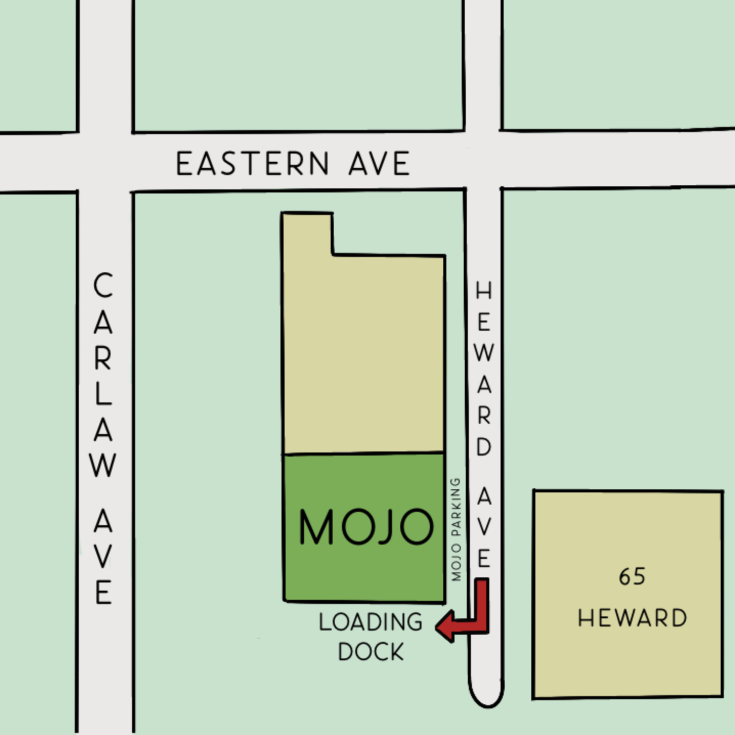 Map of loading dock location