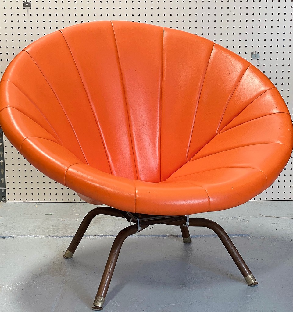 Orange best sale saucer chair