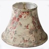 Lamp shade; cotton with pink roses, slight flared shape