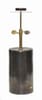 Table lamp Base; gold metal top plate & flat round wood finial