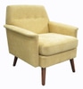 Accent chair: gold yellow tufted upholstery