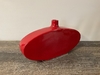 Red Ceramic Wide Oval Vase