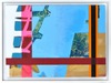 Cleared Painting on Masonite, abstract, frames against sky