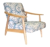 Sofa chair, blue and white print upholstery