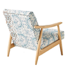 Sofa chair, blue and white print upholstery
