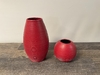 Red Rubber Ribbed Vase