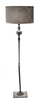 Lamp Floor Base; silver with embossed florescent design