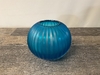 Pair of Smaller Ribbed Blue Bubble Bowl Vases