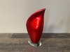 Red Lacquered Wood Petal Vase C