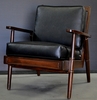 Chair, Mid Century, Dark Wood Frame
