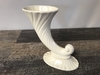 Vintage Ceramic White Horn Bud Vase