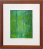 Cleared Painting on Paper; Acrylic, Green w/ Blue Lines