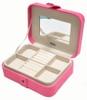 Jewelry Box, travel case, pink sueded