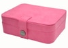 Jewelry Box, travel case, pink sueded