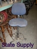 stool metal blue cloth