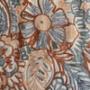 10x8 Terracotta, Peach and Gray Floral Rug