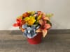 SILK Colorful Arrangement in Red Ceramic