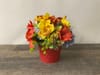SILK Colorful Arrangement in Red Ceramic