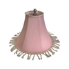 Lamp Shade; Silk pink with crystal beaded trim,