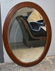 Dark Wood Oval Mirror
