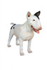 Dog Bull Terrier White Mouth Open Animal Prop Life Size D̩ecor  Resin Statue
