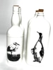 Black & White Bird Motif Decanters