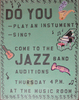 Unframed Cleared Poster; School Band Auditions