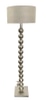 Floor Lamp Base; brushed steel, stacked silver balls,