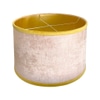 Lamp Shade; Velvet soft pink, golden yellow border,