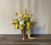 SILK Pair of Yellow and Gold Garden Arrangements