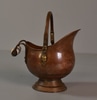 Copper Coal Scuttle w/ Porcelain Handle Grip
