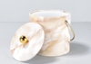Marble Ice Bucket w/ Polished Brass Handle & Knob