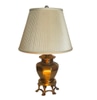 Table Lamp Base; Vintage, gold, faceted pera shape,
