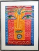 Fantasy Face in Orange & Blue