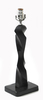 Table Lamp Base; Ebony wood, twisted column, on rectangle base