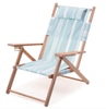 Beach Chair; Vintage Blue, blue with white striped canvas,