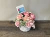SILK Pink Rose Basket