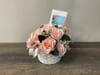 SILK Pink Rose Basket