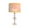 Lamp Shade; Velvet soft pink, golden yellow border,
