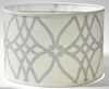Lamp Shade; Linen, cream & blue deco flower pattern.