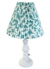 Table Lamp; glass, milk white, raised ornate detail,