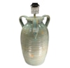 Table Lamp Base; Pottery, green reactive glaze, 3 sided urn,