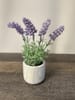 SILK Lavender in White Wood Cylinder