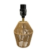 Table Lamp Base; natural woven grass, open metal wrapped frame,